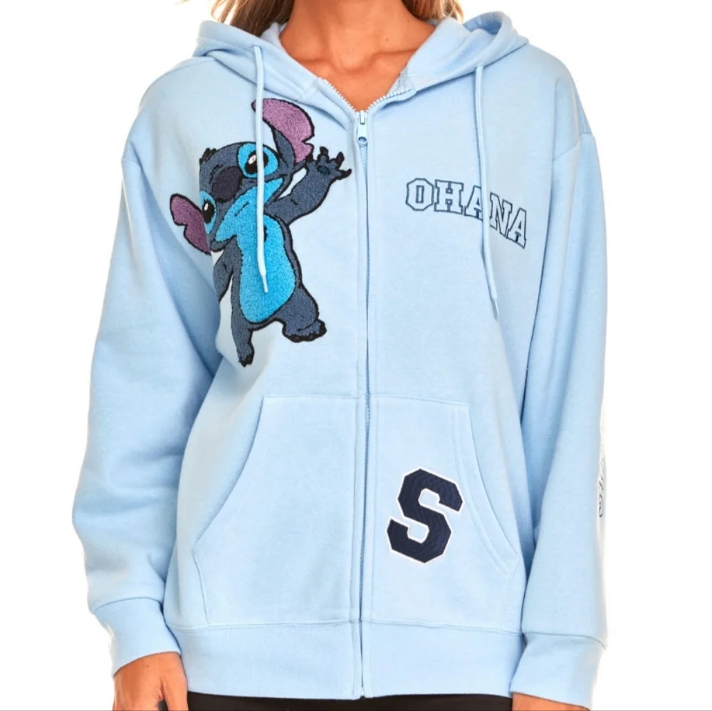STITCH Disney full zip sweatshirt, hoodie, blue, large - Picture 3 of 16